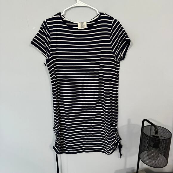 Lili's Closet Striped T-Shirt Dress Swimsuit Cover Up Women's Size XL Tie Sides - Picture 1 of 7